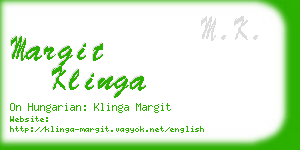 margit klinga business card